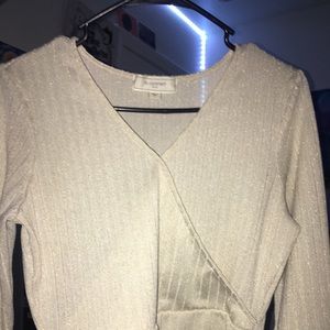 Tan long sleeve blouse